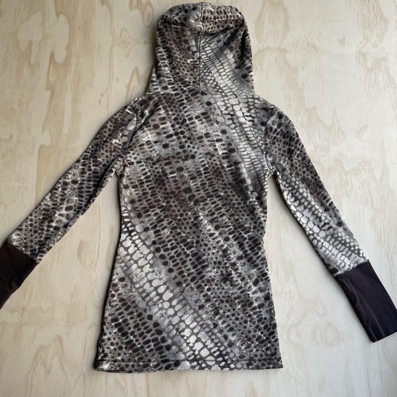 Calvin Klein Performance Pullover Womens Medium Brown Animal Print Hooded Top - Picture 5 of 9